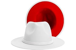 SAJUZEN Wide Brim Fedora Hats for Women Mens Felt Fedora Hats with Belt Buckle