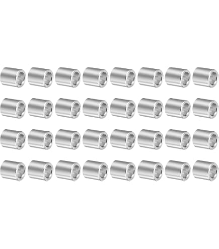 Uxcell 32-Pack 5mm ID X 8mm OD X 6mm Aluminum Spacers – Unthreaded Standoff Bushings For M5 Screws, 6061 Alloy