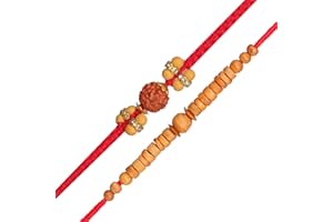 CHERKRAFT Rakhi for Brother Thread for Men/Boy Raksha Bandhan Rudraksha Rakhi Set of 2