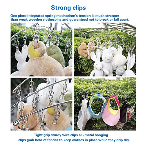KEREITH 3Pack Sock Dryer Hanger Laundry Drying Rack Indoor Outdoor Drip Hanger with 10 Pegs Drying Towels, Diapers, Baby Clothes,Underwear, Glves,Delicate Bras(3pack laundry pegs)