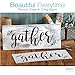 Gather, Welcome, Farmhouse Stencil Set | Large Beautiful Calligraphy Stencils for Painting on Wood | DIY Rustic Decor, Wedding Signs, Kitchen & Porch Stenciled French Country Word Signs