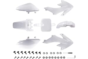 PRO BAT 7 PCs CRF50 Plastic Fender Kit XR50 Fairing Fender Kit Motorcycle Complete Fender Fairing Body Work Kit Fit for CRF 50 XR 50 SDG SSR 107 110 125 Pit Dirt Bike, White
