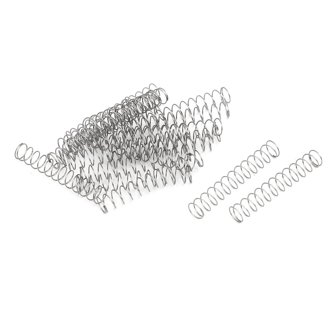 sourcingmap 0.3mmx5mmx30mm 304 Stainless Steel Compression Springs Silver Tone 20pcs