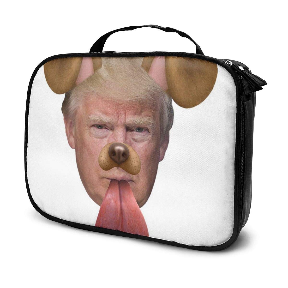 Multi-Functional Bag With Compartments Donald Trump Dog Snapchat Filter Professional Cosmetic Pouch Travel Kit Makeup Boxes Makeup Bag