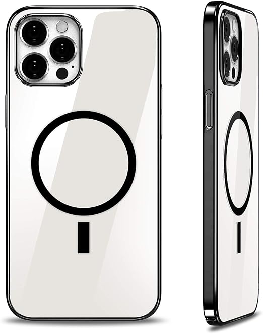 Amazon Com Ciencimy Compatible With Magnetic Clear Case For Iphone 12 Pro Max 6 7 Inch Ultra Slim Hard Cover Anti Yellow Protective Case With Built In Magnetic Circle Black