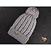Super Warm Winter Thick Slouchy Snappy Knit Beanie Cap Hat (Grey)