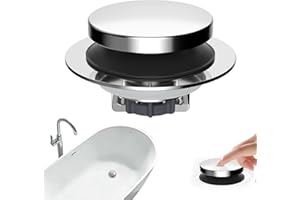 Hibbent 3 in 1 Metal Bathtub Drain Stopper, Universal Pop Up Tub Stopper, Bathtub Drain Hair Catcher, Removable Filter Basket