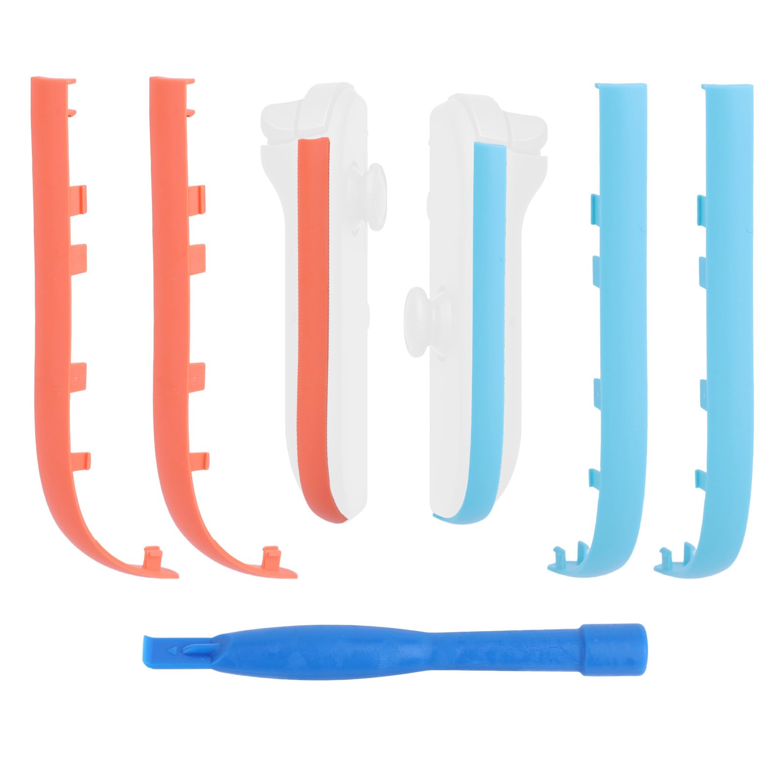 2Pack Decorative Color Strips for Joycon 2, Replacement Decorative Side Covers Replacement with 1 Kit Housing Shell Accessories Compatible with Switch 2 Joy-Con (Blue & Orange)