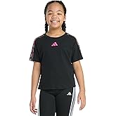 Adidas Girls Short Sleeve Printed Raglan Tee