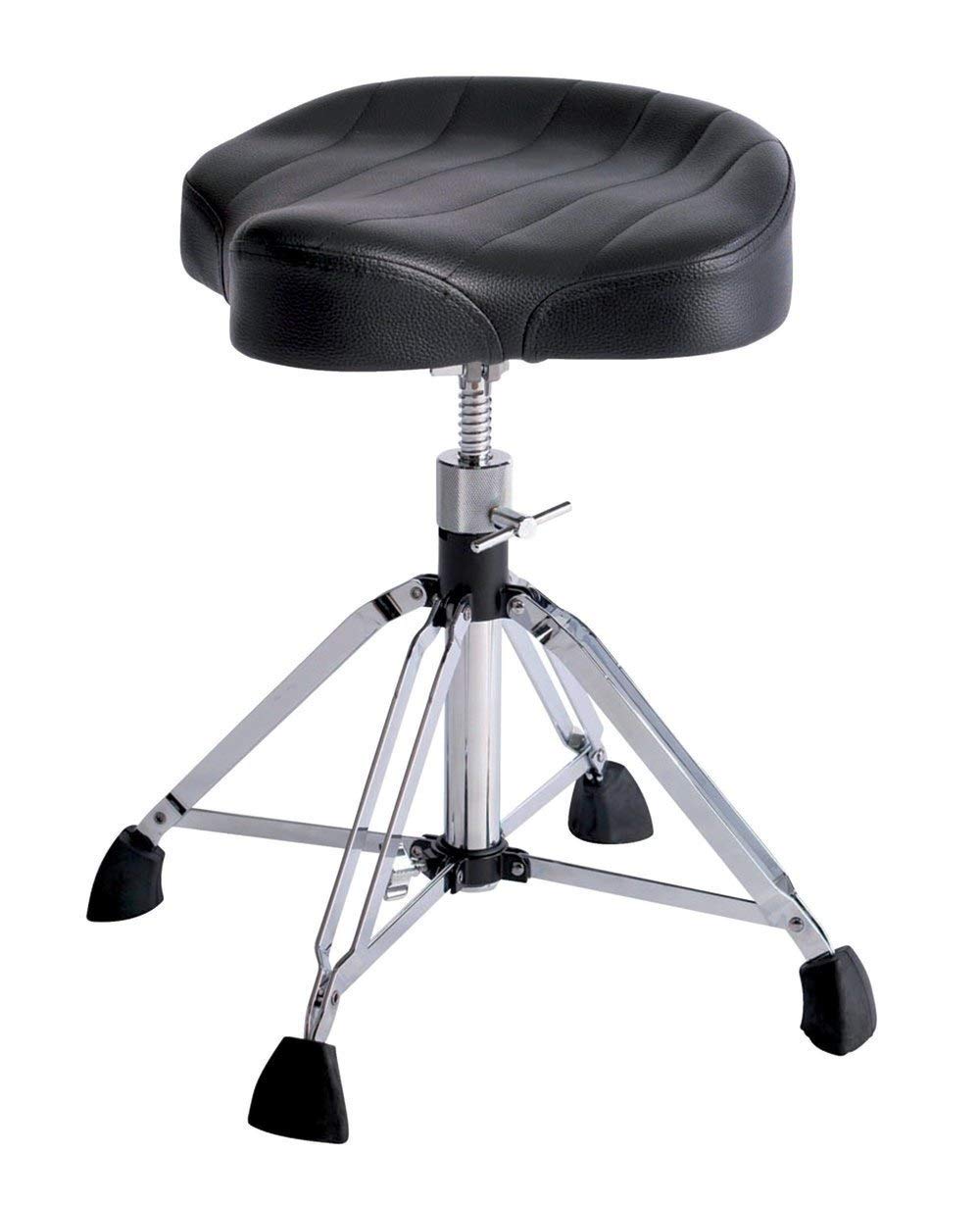 Gibraltar Drum Stool, Drum Stool 9000 Series Moto Throne Pro Series Saddle 4-Leg, 9908 (Diameter: 43cm, Vinyl Seat, Super Lock, Double Strut Base, 'Super Foot' Rubber Feet)