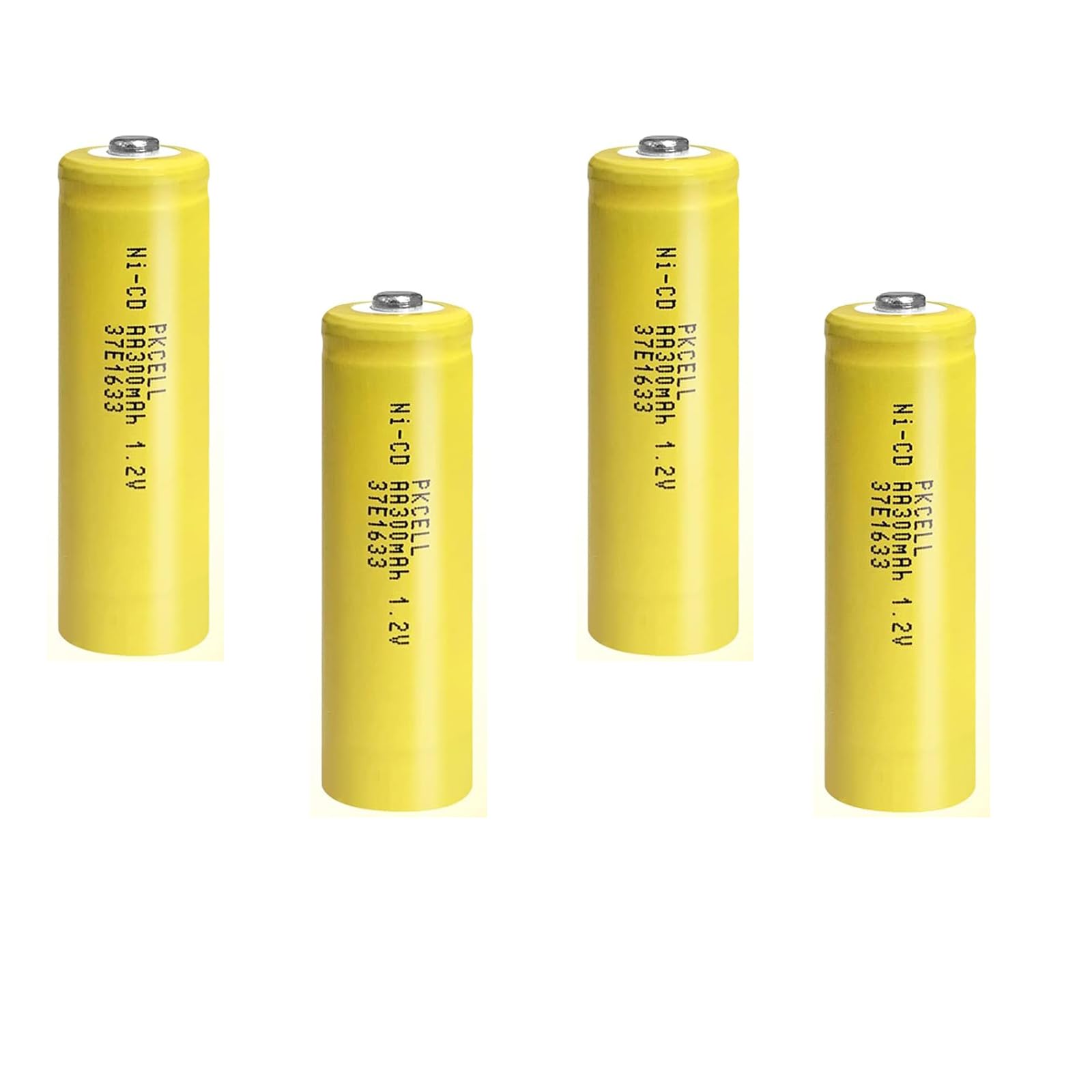 Photo 1 of PKCELL 4 Pack AA 1.2V 300mAh NICD Rechargeable Button Top Battery for Solar Lights(4PCS)