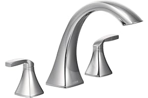 Moen Voss Chrome Two-Handle Deck Mount Roman Tub Faucet Trim Kit, Valve Required, T693