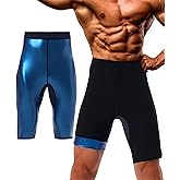 QZSH Men Sauna Pants Sweat Leggings Thermo Capris Slimming Tights Heat Trapping Suit,Humanized Mesh Crotch,High Waist