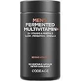 Codeage Men’s Daily Multivitamin – 25+ Essential Vitamins & Minerals, Organic Whole Foods, Probiotics, Omega-3, Zinc, Vitamins A, B, C, D, E & K – 120 Capsules