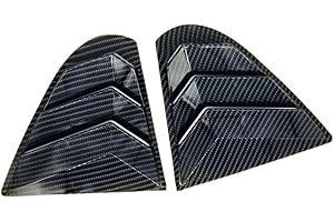 HIGH FLYING for Mitsubishi Lancer 2008-2017 Car Exterior Accessories Back Window Scoop Louver Cover ABS Carbon Style 2pcs