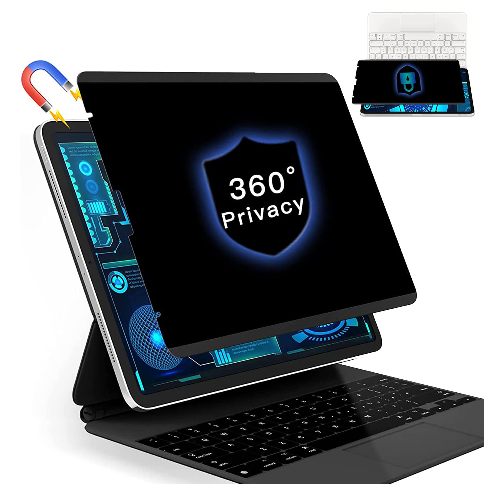 Photo 1 of FILMEXT 360° Magnetic Ipad Pro 11 Screen Protector Privacy Filter for Ipad Pro 11 inch/Ipad Air 5th 2022/Air 4 2020 Reusable/Removable