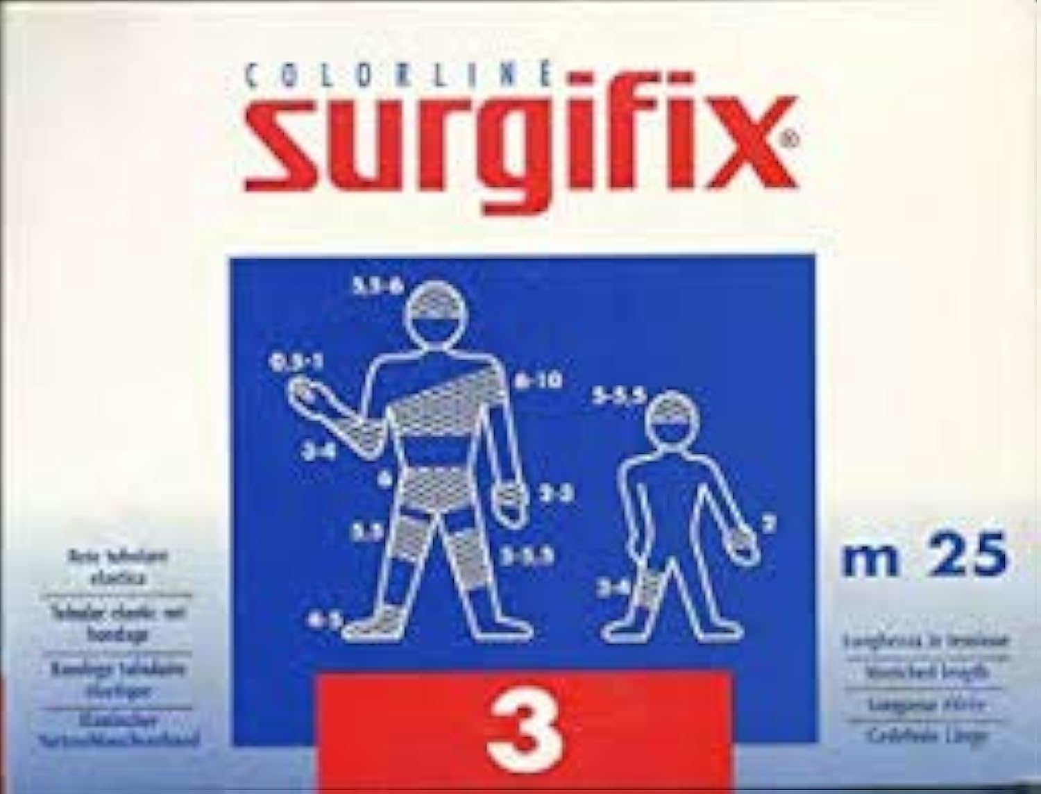 Surgifix Elastic Tubular Netting 25m. Size: 3 (Ideal for arm, Elbow, Foot, Leg)