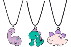 Winssigma T-Rex Dinosaur Necklace, Stegosaurus Charm Necklace Dinosaur Jewelry Gift Cute Animal Lover Gift for Girls Boys