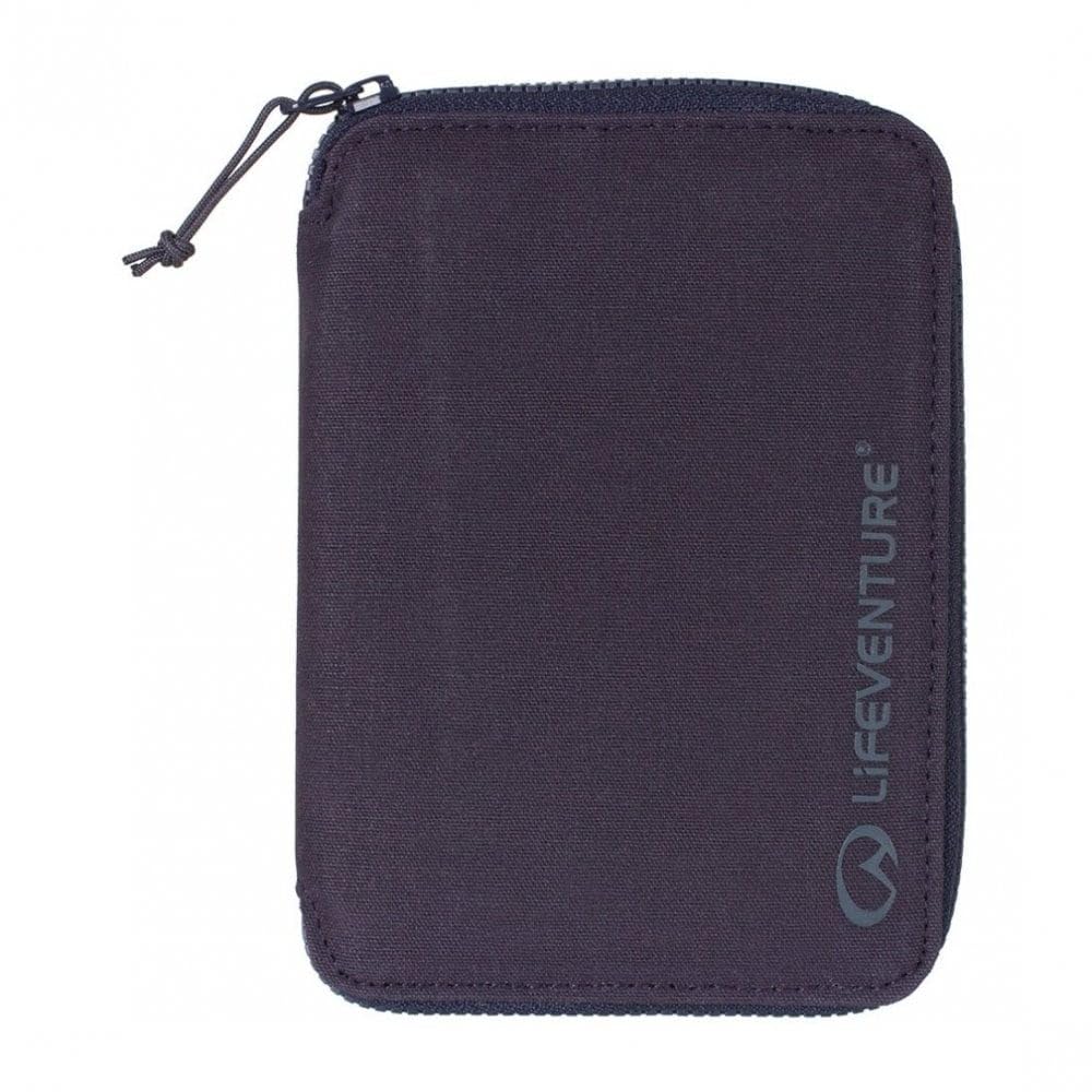 Lifeventure RFID Protected Mini Travel Wallet — Zip Bifold Wallet and Passport Holder for Travel, Eco-Friendly, Recyclable Material (Navy Blue)