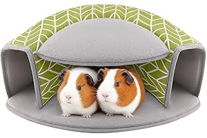 Tierecare Guinea Pig Hideout, Interactive Guinea Pig Tunnel Bed, Washable Small Animal Tubes Toys Cage Accessories for Ferret