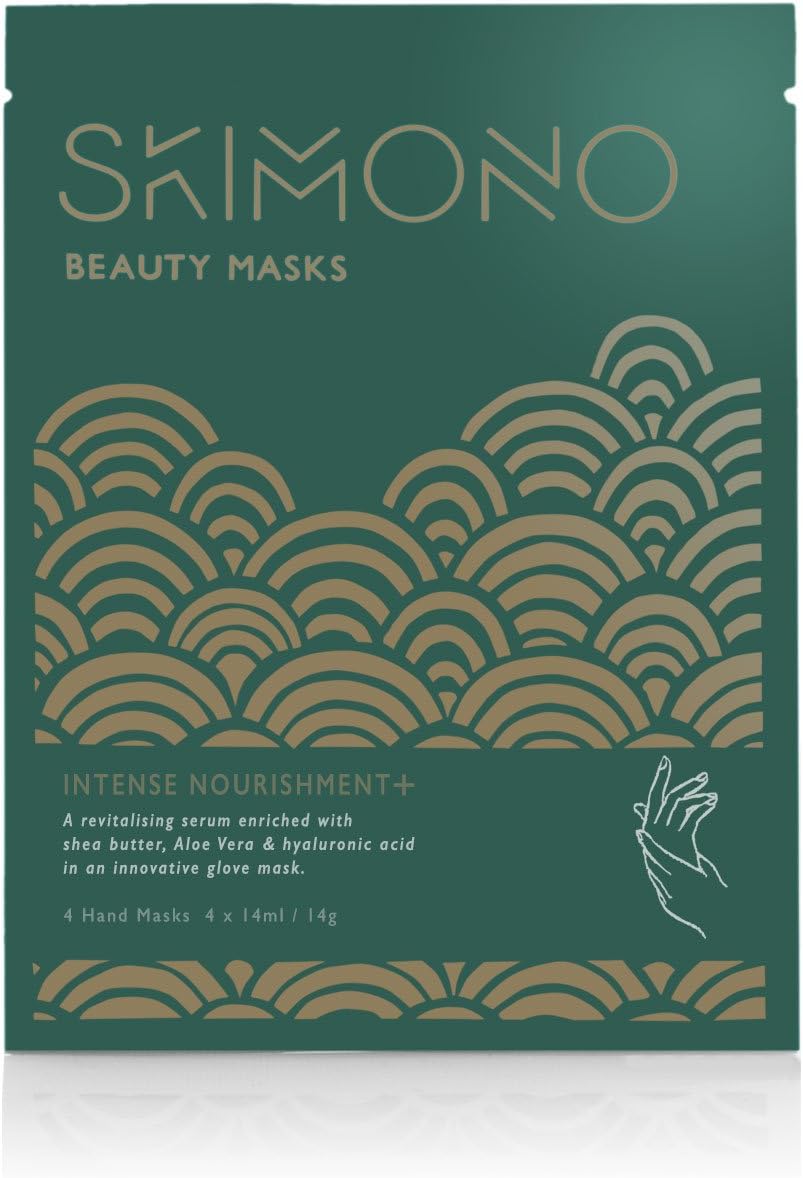 Skimono Hydrating Hand Mask Gloves for Dry Hands Repair (1 Pair), Moisturising Hand Treatment Gloves with Shea Butter