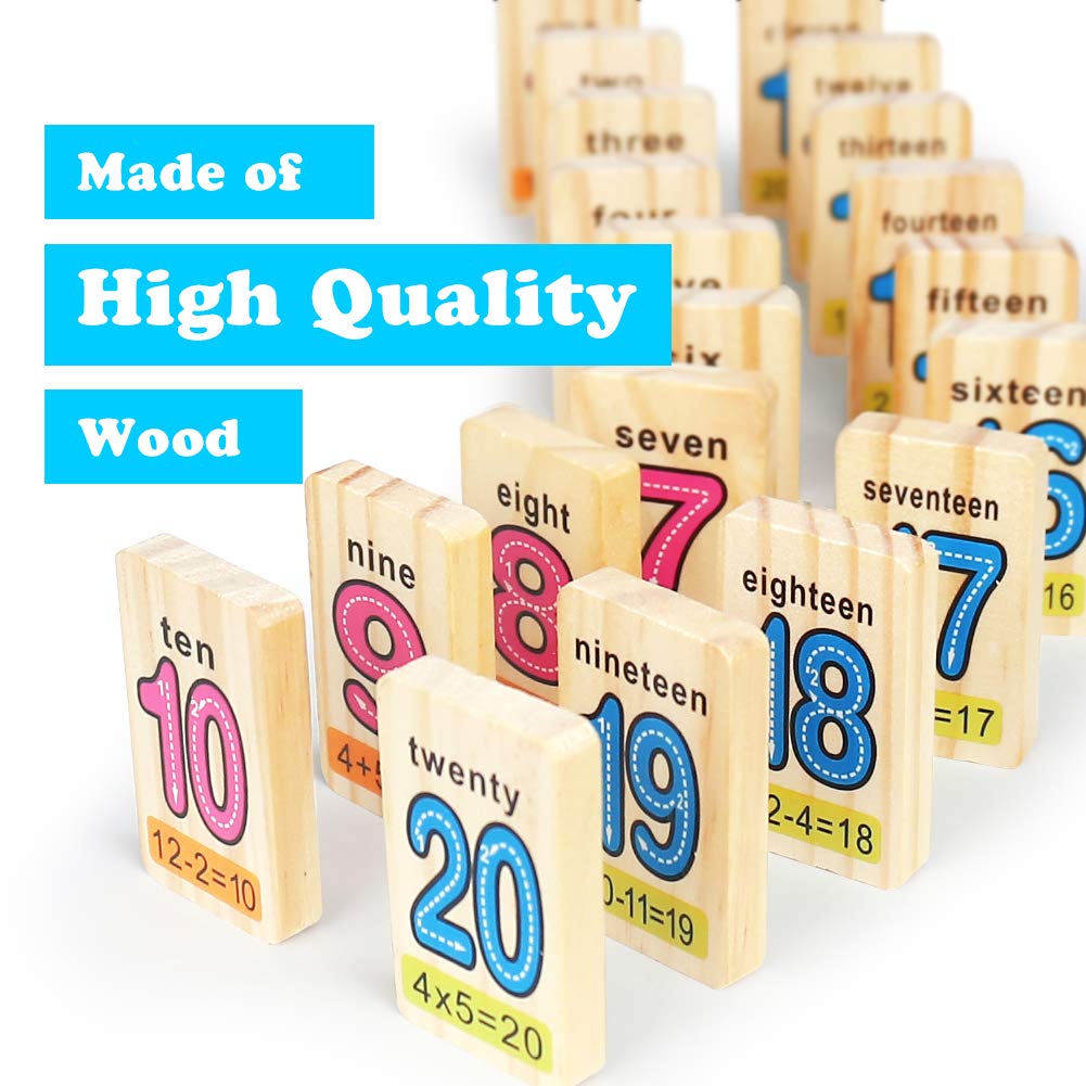 Holz Memory Domino Wild Animals Thema mit Aufbewahrungsbox Passende Play Puzzle Spiel für Kid 3 4 5 Jahren (32 Stück)