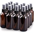 Wedama Spray Bottle, 4 oz Fine Mist Glass Spray Bottles, Little Refillable Liquid Containers for Watering Flowers Cleaning (16 Pack, Amber)