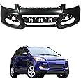 Primed Front Bumper Cover Replacement for Escape Without Parking Assist Sensor Holes 2013-2016