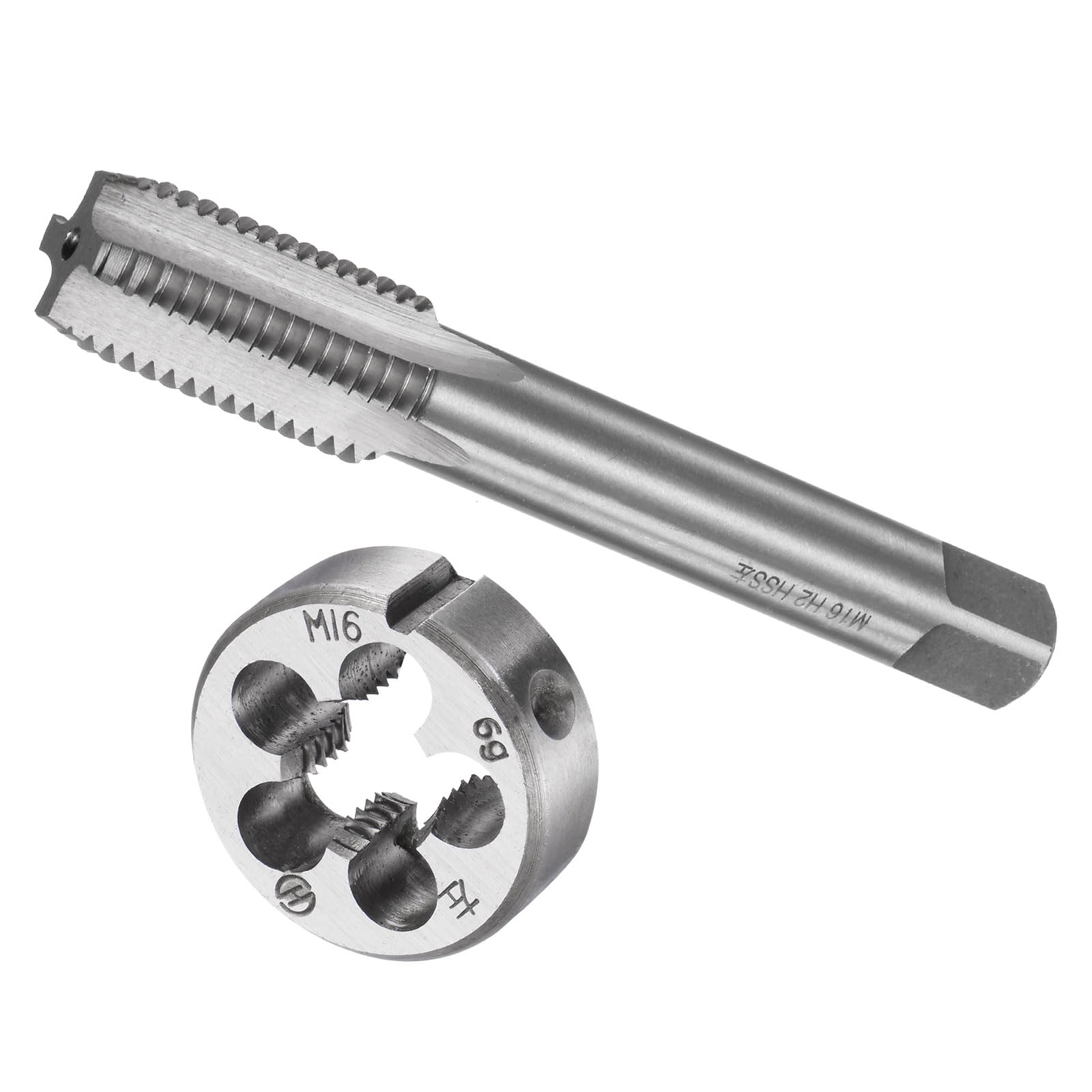 CoCud Tap and Die Set, M16 x 2 Thread, Left Hand Metric High-Speed Steel Machine Screw Tap & Round Die Tool Kit - (Applications: for Threading Tapping Repairing), 1-Set