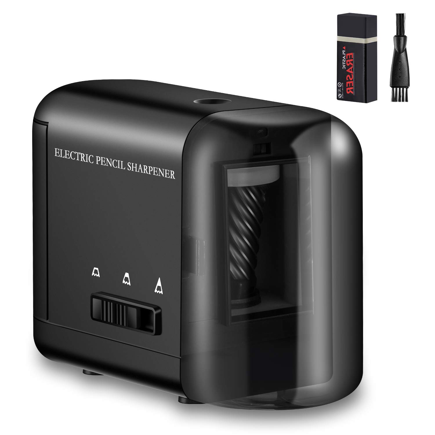 Tobeape Electric Pencil Sharpener, Heavy-duty Helical Blade, Variable Sharpness Control for 6.5-8mm Diameter Pencils, USB or AC or 4 AA Batteries Operated in Classroom Office Home