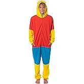 Mad Engine The Simpsons Costume Hooded Union Suit - Men's Simpson One Piece Character Costume Fleece Pajama Footless Sleeper