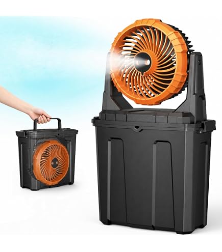 Ausic Portable Misting Fan, 9L 10-inch Outdoor Mist Fans for