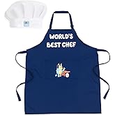 Bluey Twill Apron and Chef Hat Cooking Set Kid and Adult Sizes
