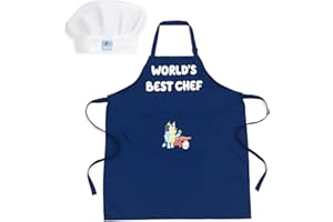 Bluey Twill Apron and Chef Hat Cooking Set Kid and Adult Sizes