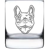 Happy Frenchie - Whiskey Rocks Glass - Unique French Bulldog Themed Gifts or Party Decor for Women and Men - 10.25 Oz