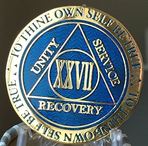Recoverychip 27 Year Reflex Blue Gold Plated AA Medallion Chip