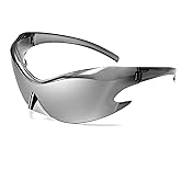 FEISEDY Futuristic Sunglasses, Fashion Alien Y2K Wrap Around for Women Men B4135