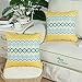 CaliTime Pack of 2 Soft Canvas Throw Pillow Covers Cases for Couch Sofa Home Decor Bohemian Style Colorful Zigzag Striped Geometric 18 X 18 Inches Bright Yellow