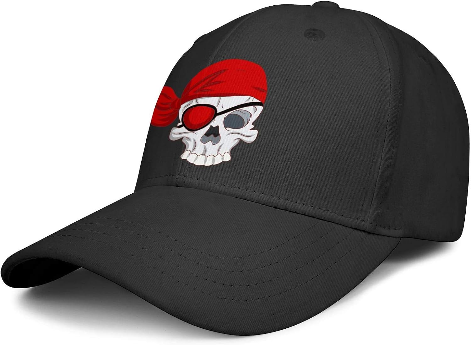 XJSUMCL Solid Color Baseball Cap Pirate Skull NonAdjustable Peaked Hat