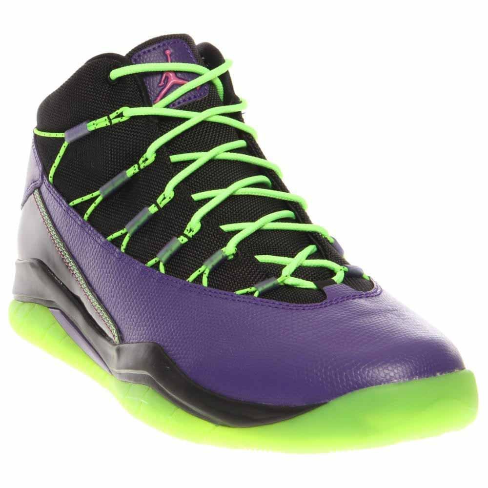 black purple lime green jordans