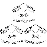 Beaupretty Dalmatian Dog Costume Set - 3 Set Dalmatian Dog Ear Headband Bow Ties Tails Set for Halloween Party Banquet Festival