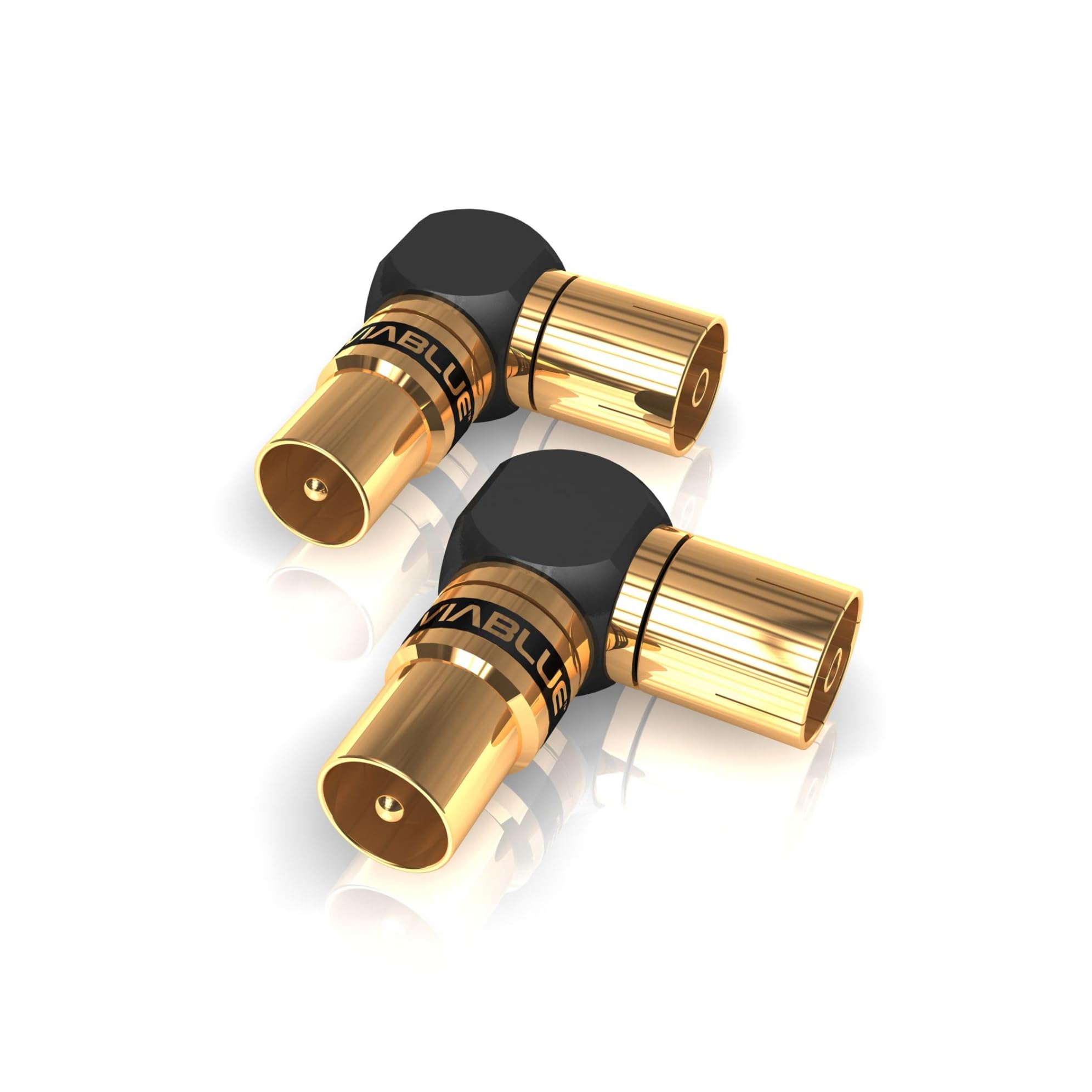 VIABLUE XS ANTENNENADAPTER 90° * 2 Stück Adapter * 24 Karat echtvergoldet