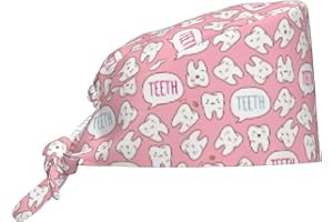 MOLIAN Dental Tooth Care Scrub Caps with Sweatband Adjustable Working Cap Surgical Headgear for Women Men