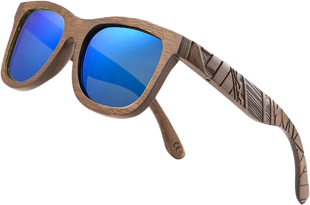 Bamboo Wood Polarized Sunglasses For Men & Women -Temple Carved Collection