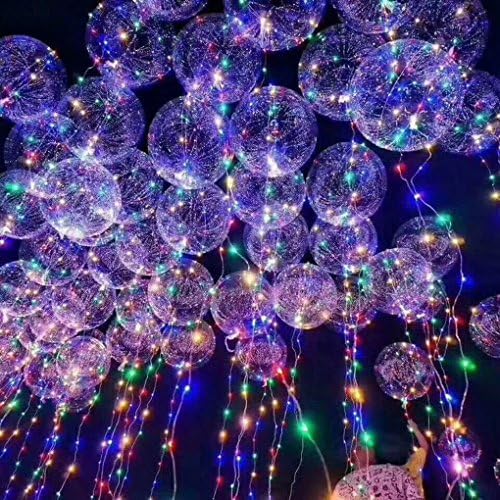 LED Balloons, Vickeylla LED Light Up Balloons for Parties Birthdays Christmas Halloween Wedding Decorations Premium Mixed Colors Flashing Glowing Long Standby Time (3PCS) (Multicolor)