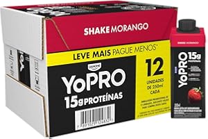 YoPRO Bebida Láctea UHT Morango 15g de proteínas 250ml - 12 unidades