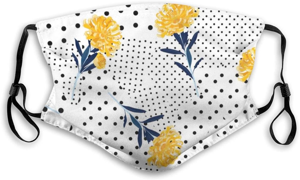 Mexican Sugar Skull Printed Reusable Face Nose Mouth Cover with Adjustable Earloops Dust Mouth Mask for Kids Women Men