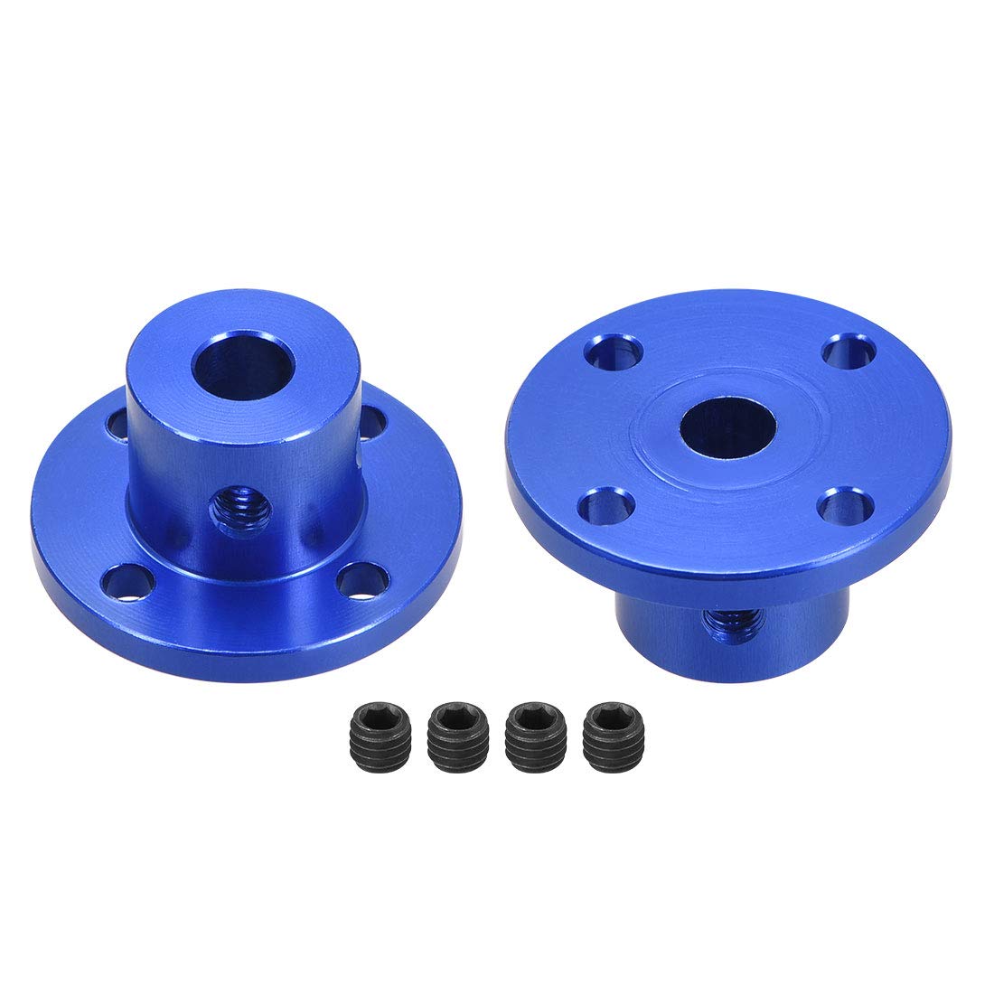 sourcing map 6mm Inner Dia H15*D15 Rigid Flange Coupling Motor Guide Shaft Coupler Motor Connector 2PCS for DIY Parts