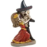 caiydramy Skeleton Couple Figurines, Day of The Dead Ofrenda Decorations | Resin Dia De Los Muertos Small Statue, Calavera Mexicana, Altar Supplies, Mexican Table, Shelf, Desk, Tiered Tray Home Decor