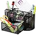Wire Mesh Desk Organizer+ Drawer | The Mesh Collection,Perfect for Office, Students, or Home (9 Compartment)